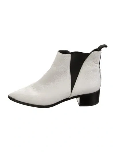 Pre-owned Acne Studios Leather Chelsea Boots In White