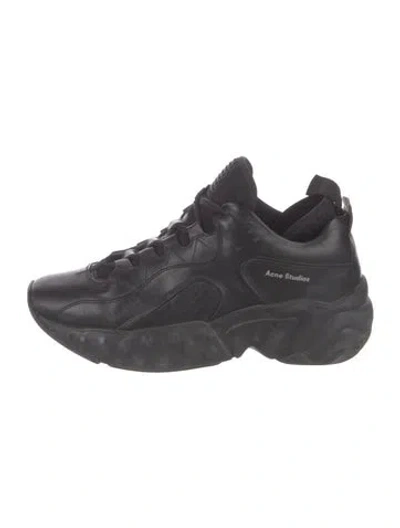 Pre-owned Acne Studios Leather Chunky Sneakers In Black