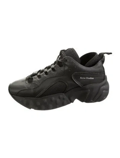 Pre-owned Acne Studios Leather Chunky Sneakers In Black