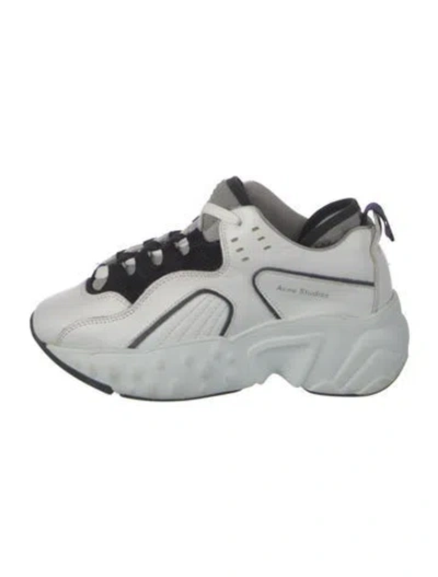 Pre-owned Acne Studios Leather Chunky Sneakers In Black/white