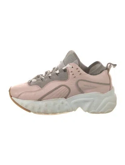 Pre-owned Acne Studios Leather Chunky Sneakers In Gray