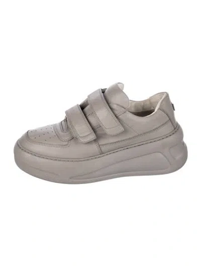 Pre-owned Acne Studios Leather Chunky Sneakers In Grey