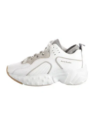 Pre-owned Acne Studios Leather Chunky Sneakers In Neutrals/white