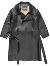 Acne Studios Double-breasted Leather Coat In Black