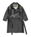 Acne Studios Double-breasted Leather Coat In Black