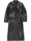 Acne Studios Black Single-breasted Leather Coat In Black