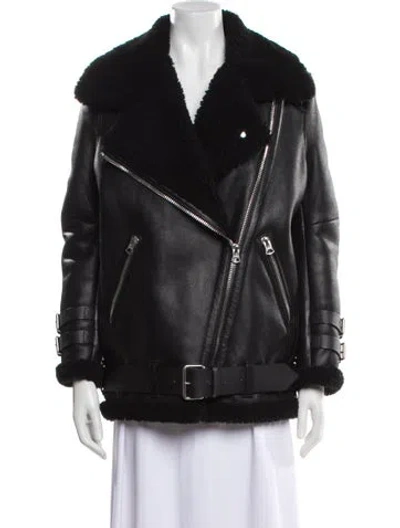 Pre-owned Acne Studios Leather Coat In Black