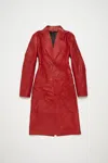 Acne Studios Leather Coat In Red