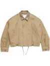 Acne Studios Logo Patch Cotton Bomber Jacket In Neutrals