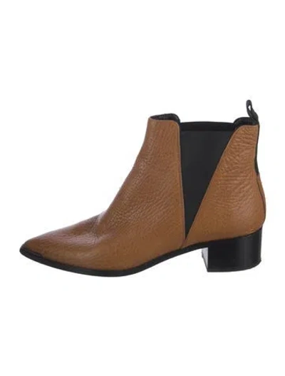 Pre-owned Acne Studios Leather Colorblock Pattern Chelsea Boots In Neutrals