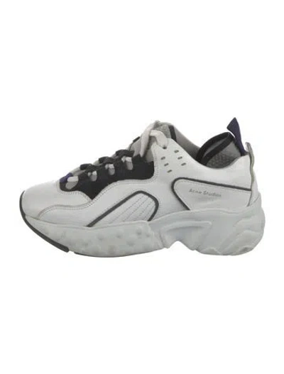 Pre-owned Acne Studios Leather Colorblock Pattern Chunky Sneakers In White