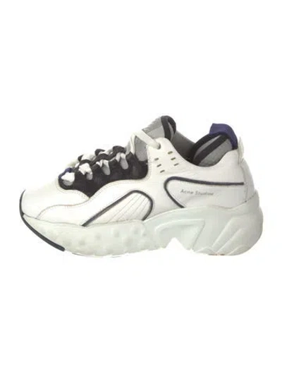 Pre-owned Acne Studios Leather Colorblock Pattern Chunky Sneakers In White