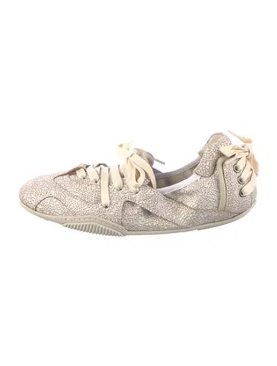 Pre-owned Acne Studios Leather Colorblock Pattern Sneakers In Multi
