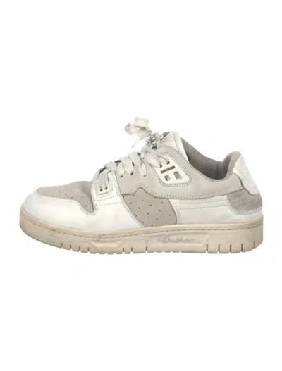 Pre-owned Acne Studios Leather Colorblock Pattern Sneakers In Neutral
