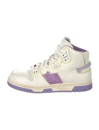 Pre-owned Acne Studios Leather Colorblock Pattern Sneakers In Neutral