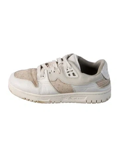 Pre-owned Acne Studios Leather Colorblock Pattern Sneakers In White