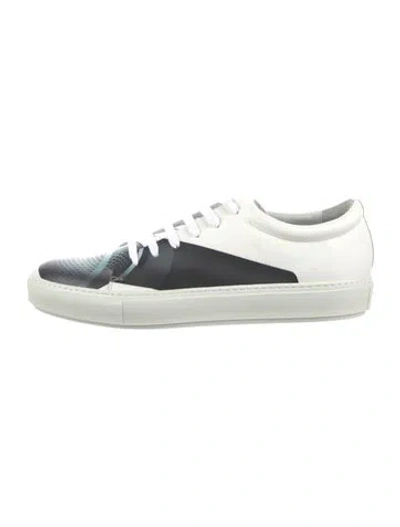 Pre-owned Acne Studios Leather Colorblock Pattern Sneakers In White