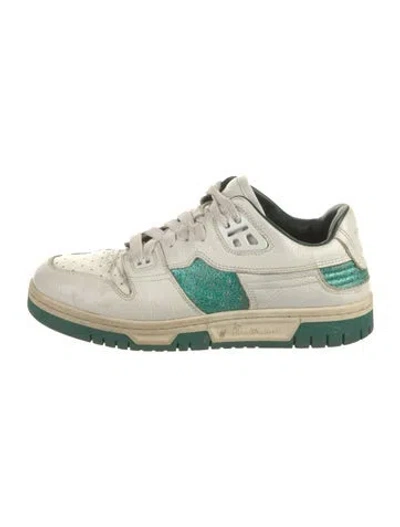 Pre-owned Acne Studios Leather Colorblock Pattern Sneakers In White