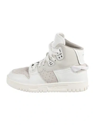Pre-owned Acne Studios Leather Colorblock Pattern Sneakers In White