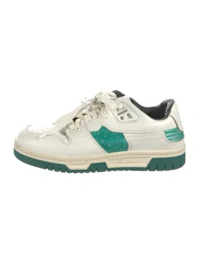 Pre-owned Acne Studios Leather Colorblock Pattern Sneakers In White