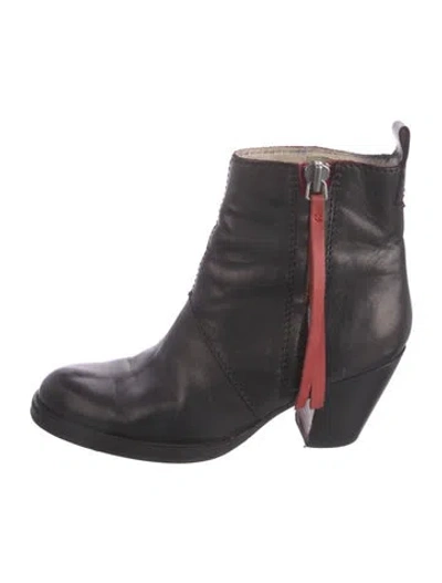 Pre-owned Acne Studios Leather Combat Boots In Black