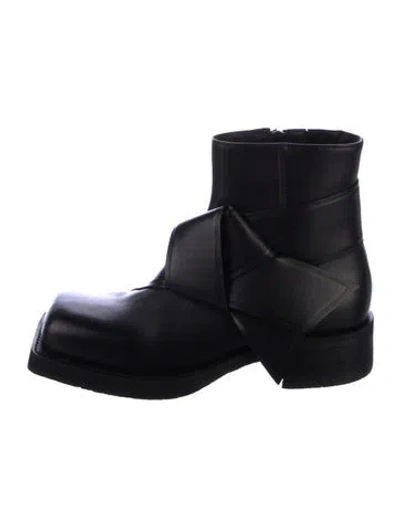 Pre-owned Acne Studios Leather Combat Boots In Black