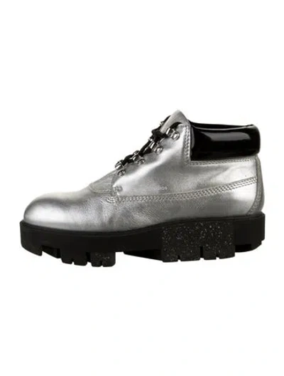 Pre-owned Acne Studios Leather Combat Boots In White
