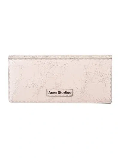 Pre-owned Acne Studios Leather Continental Wallet In Pink