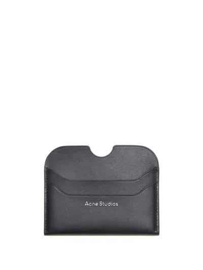 Acne Studios Leather Credit Card Case In Black