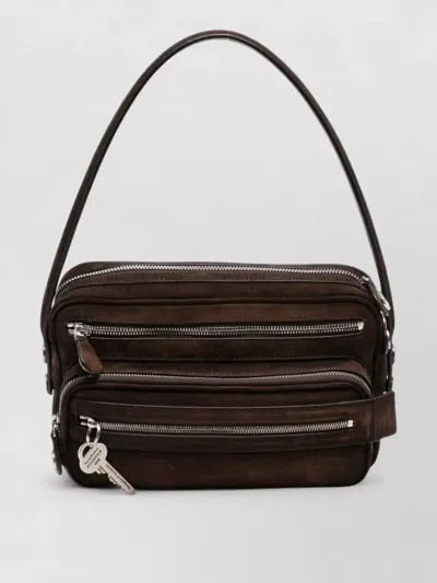 Acne Studios Camero Party Leather Shoulder Bag In Brown