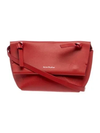 Pre-owned Acne Studios Leather Crossbody Bag In Red
