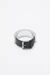 Acne Studios Leather Cuff Bracelet In Silver,black