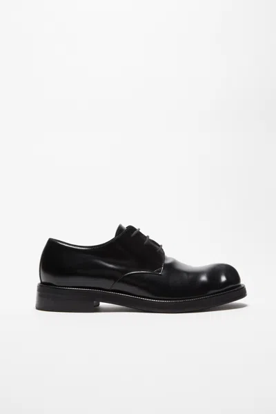 Acne Studios Glossed-leather Derby Shoes In Black