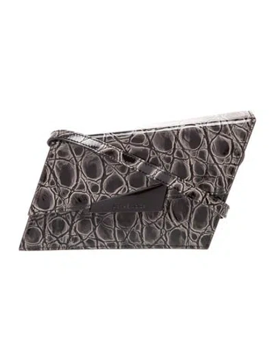 Pre-owned Acne Studios Leather Evening Bag In Gray