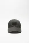 Acne Studios Leather Face Patch Cap In Dark Grey