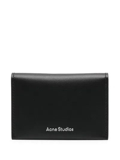 Acne Studios Leather Flap Wallet In Black