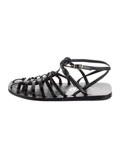 Pre-owned Acne Studios Leather Flats In Black