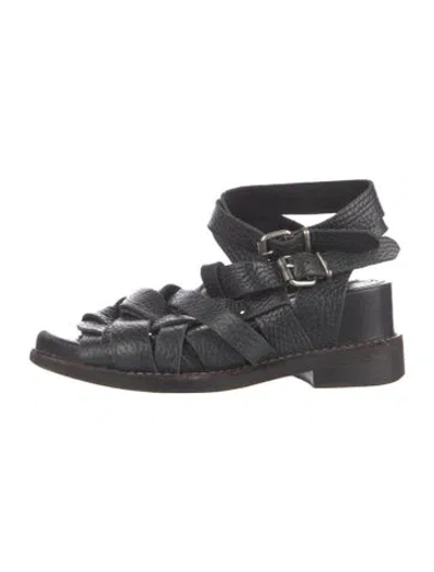 Pre-owned Acne Studios Leather Flats In Black
