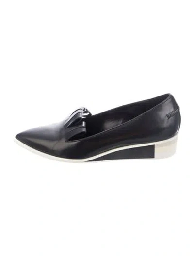 Pre-owned Acne Studios Leather Fringe Trim Accent Loafers In Blue
