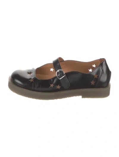 Pre-owned Acne Studios Leather Graphic Print Loafers In Black