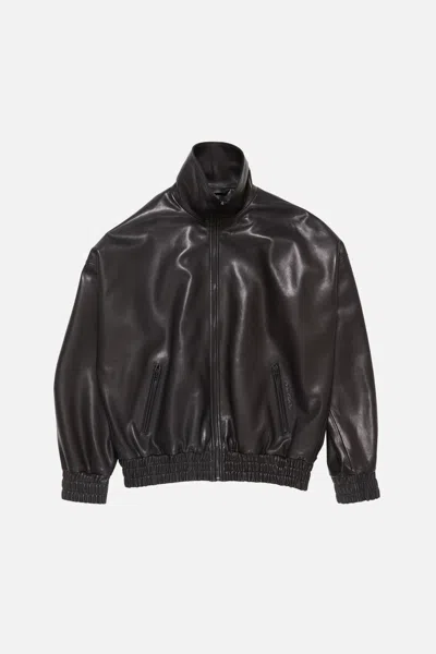 Acne Studios Zip-up Leather Jacket In Brown