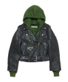 Acne Studios Leather Jacket In Green