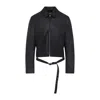 Acne Studios Belted Leather Jacket In Black