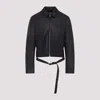 Acne Studios Belted Leather Jacket In Black