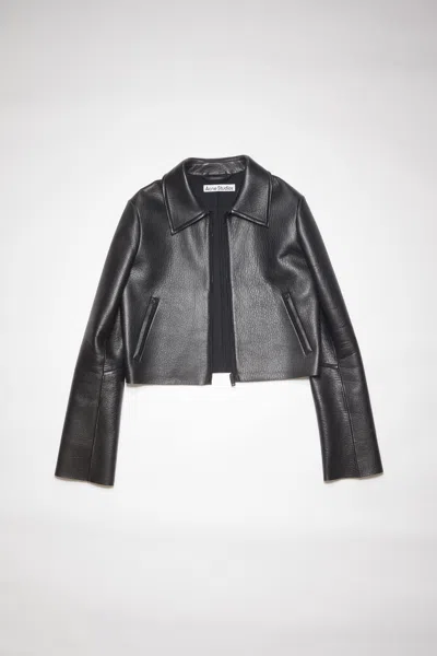 Acne Studios Leather Jacket In Black