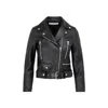 Acne Studios Zip Up Biker Jacket In Black Leather In Black