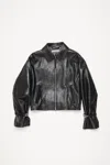 Acne Studios Long-sleeved Leather Jacket In Black