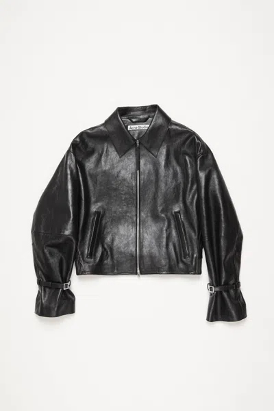 Acne Studios Leather Jacket In Black