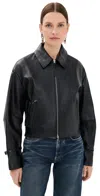 Acne Studios Leather Jacket Black In Black