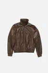 Acne Studios Leather Jacket In Brown